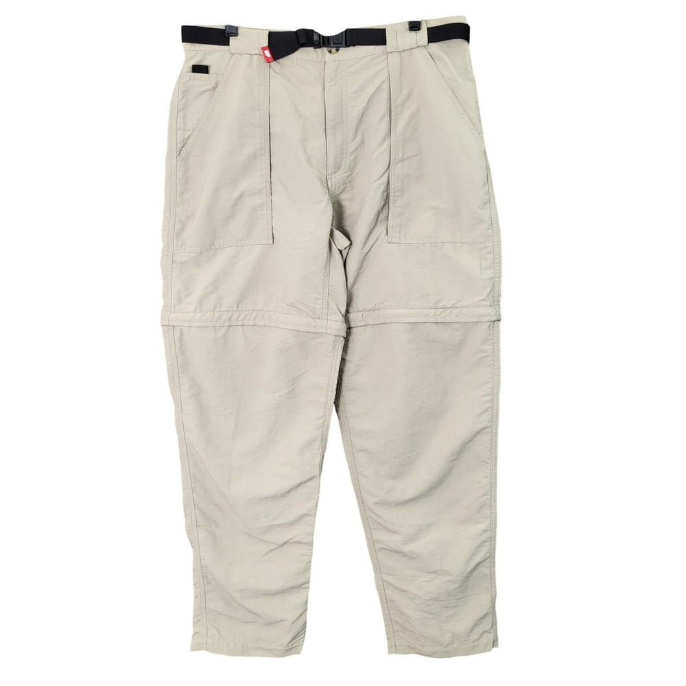 The North Face Convertible Hiking Pants Mens L Beige Outdoor Zip Off Lightweight